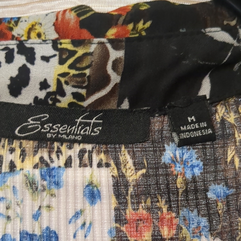 Milano Black Multi Floral Patchwork Button-Front … - image 4